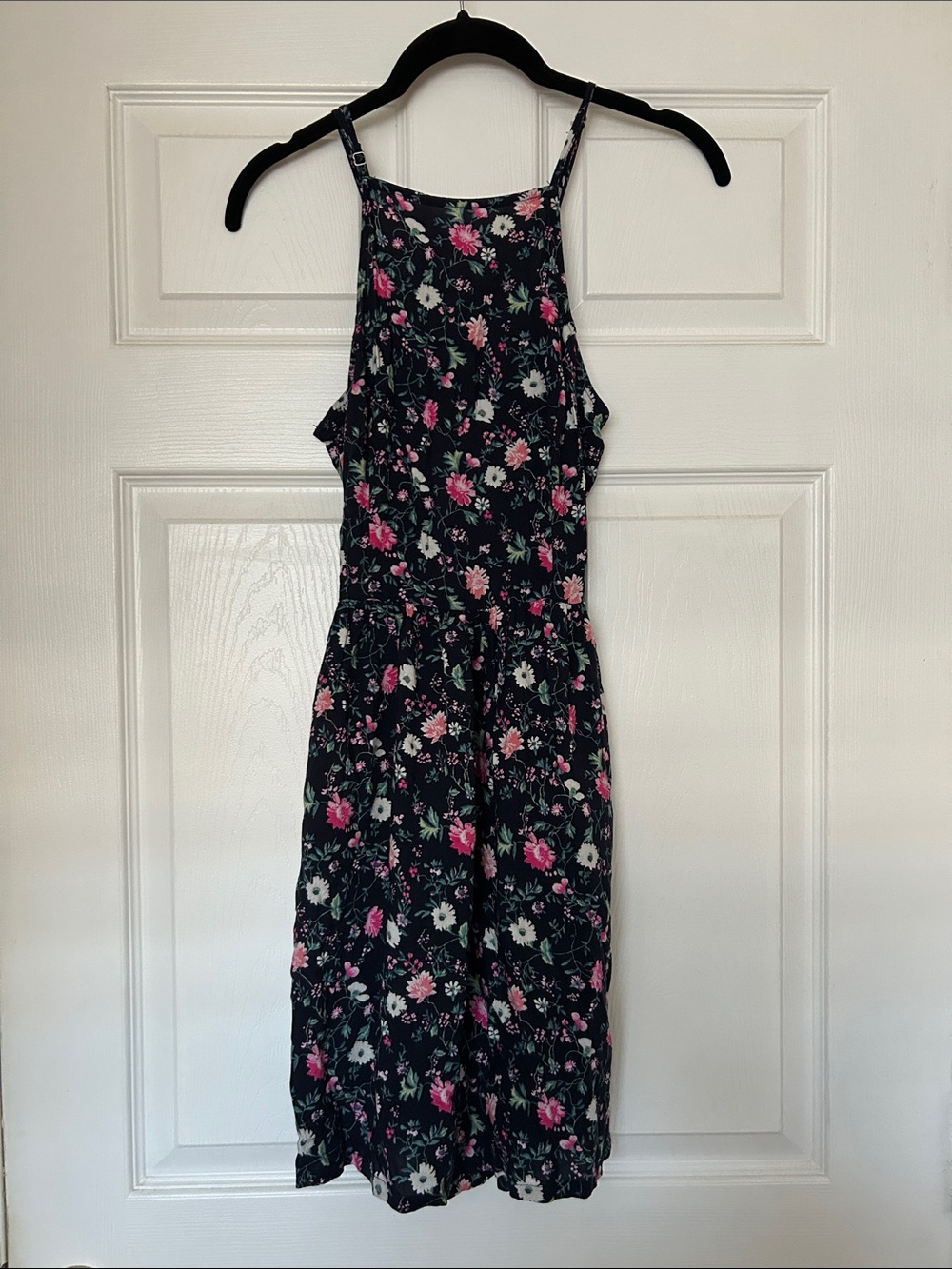Hollister Floral Navy Sleeveless  Dress
